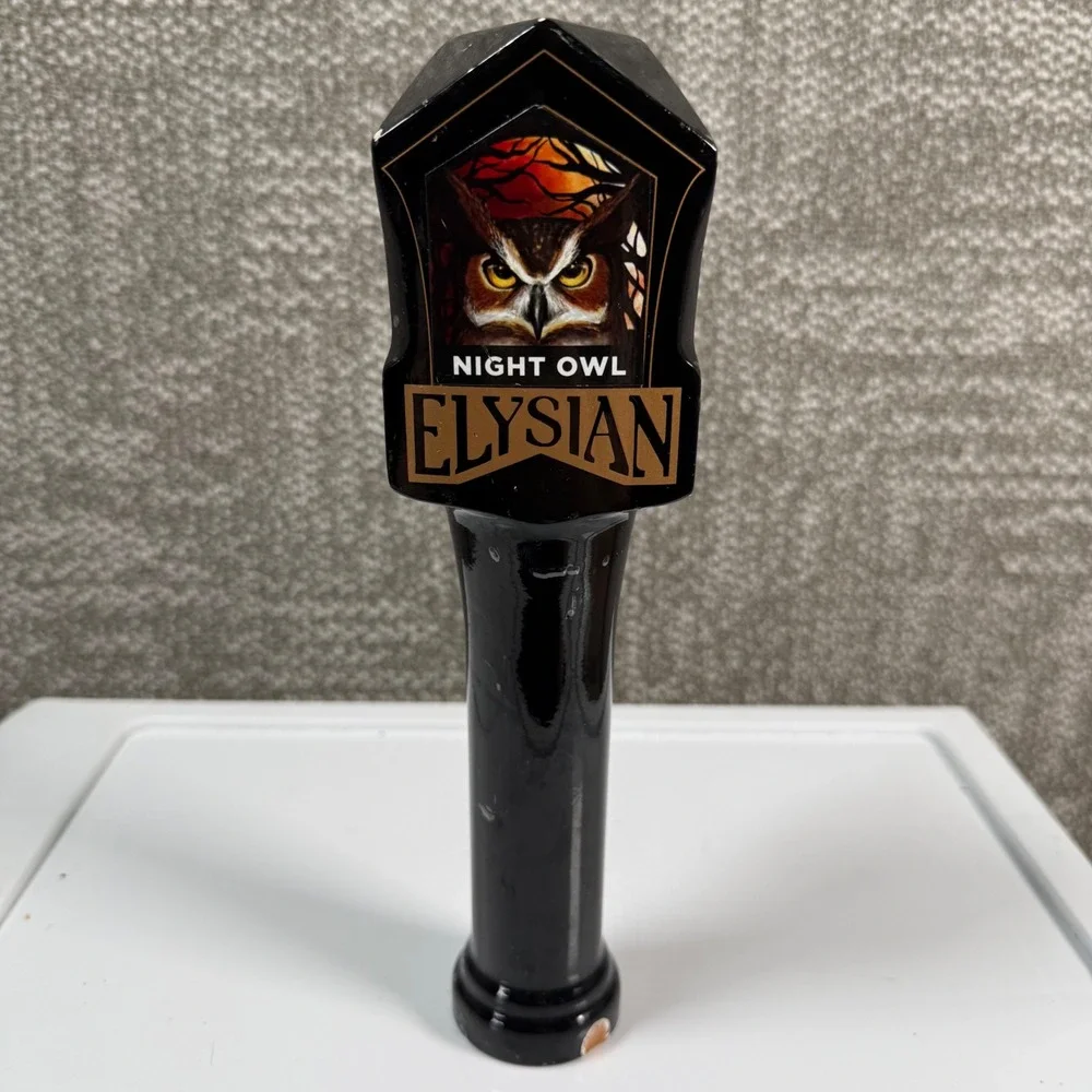 Elysian Night Owl Beer Tap Handle Black Pumpkin Ale Collectible Barware